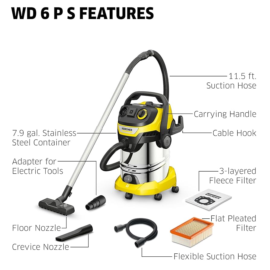 KARCHER tenten101010 Amazon.com: Kärcher WD 6 P S Multi-Purpose 8 Gallon Wet/Dry